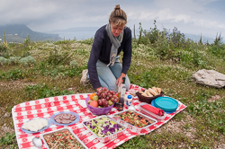 A photo of a typical picnic on a tour in Crete